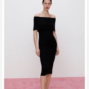 Zara Knit MIDI Dress off the shoulders